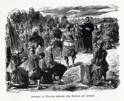 1882年のリュッツェンの戦いの前の祈りのスウェーデン人 作： Unbekannt