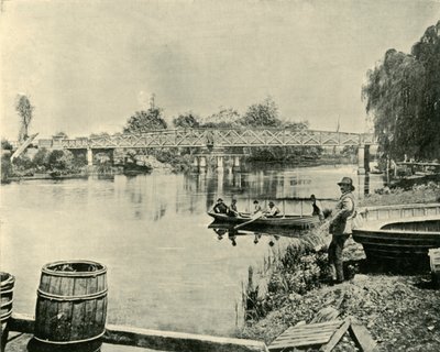 ラトローブに架かるスイング橋、1901年。 作： Unbekannt