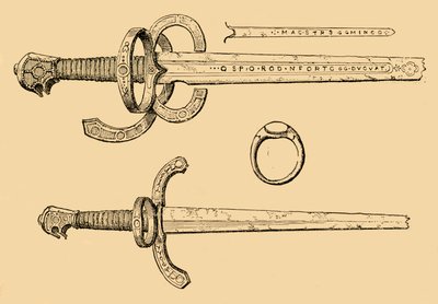 スコットランドのジェームズ4世の剣、短剣、指輪、1897年。 作： Unbekannt