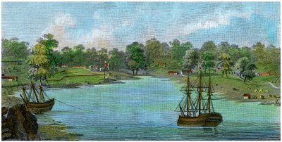 シドニーコーブ、オーストラリア、ニューサウスウェールズ州、1788年8月20日c1885 作： Unbekannt