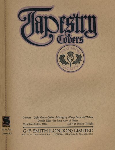 タペストリーカバー-GF Smith London Limited advert、1919 作： Unbekannt