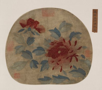 タペストリー: 牡丹、おそらく明王朝、1368-1644。 作： Unbekannt
