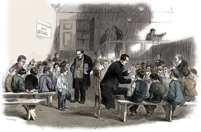 1868年にロンドンのランベスにあるラギッドスクールユニオンスクールで読むように男の子に教える 作： Unbekannt