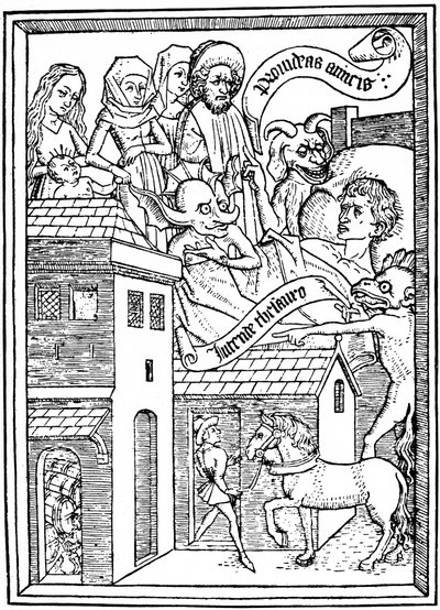 Avariceへの誘惑、1465年164年。 作： Unbekannt