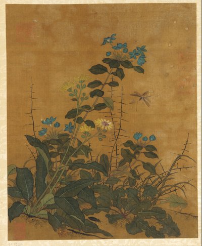 花、果物、鳥の 10 枚の絵、明王朝、1368 ～ 1644 年。 作： Unbekannt