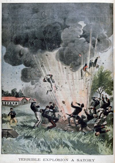 1902年フランス、サトリでの恐ろしい爆発 作： Unbekannt