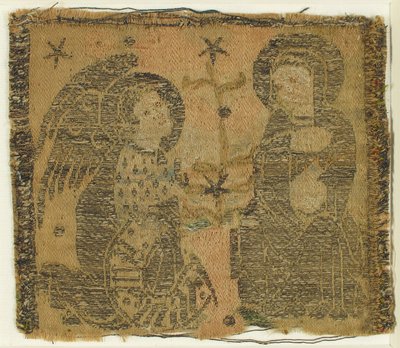 受胎告知、イタリア、14 世紀のテキスタイル。 作： Unbekannt