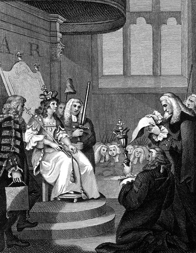 1826年のアン女王の前で読まれるイングランドとスコットランドの連合法 作： Unbekannt