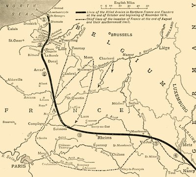 フランスとフランダースの連合軍、第一次世界大戦、1914年、1920年。 作： Unbekannt