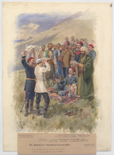 1878年4月蜂起。反乱軍の本部での交渉、1878年 作： Unbekannt