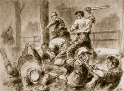 「ミュンヘンでの「同志」ゲオルク・ヒルシュマンの暗殺」、1927 年 5 月 26 日 1938 年 作： Unbekannt
