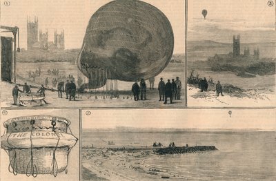1882年、海峡を越えた気球航海の試み。 作： Unbekannt