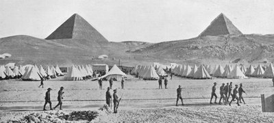 1914年にピラミッドの近くに野営したエジプトのオーストラリア軍 作： Unbekannt