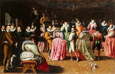 フランス王アンリ 3 世の宮廷の舞踏会、1575～1600 年。 作： Unbekannt