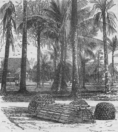 バーチ氏の墓とイネス船長の墓がある住居の兵舎、1876年、c1880 作： Unbekannt