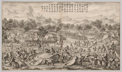 Elei Zhalatuでの戦い：反逆の叫びの戦いのシーンから... c。 1765-1774。 作： Unbekannt