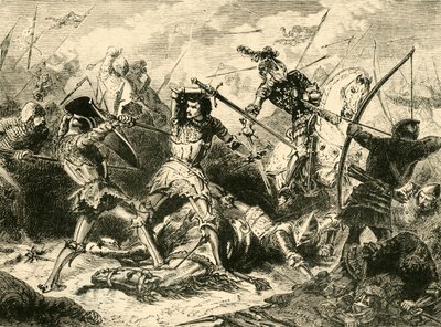 アジャンクールの戦い、1415年、1890年。 作： Unbekannt