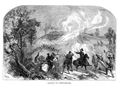 ゲティスバーグの戦い、南北戦争、1863年7月1〜3日、1872年 作： Unbekannt