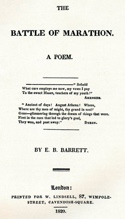 マラソンの戦い。詩、1820 作： Unbekannt