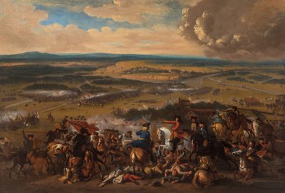 1700 年代、1703 年 11 月 15 日のシュパイエルバッハの戦い。 作： Unbekannt