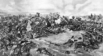 ウォータールーの戦い、1910年1815年6月18日に戦った 作： Unbekannt