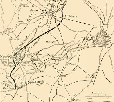 ヌーブシャペルの戦場、第一次世界大戦、1915年、c1920。 作： Unbekannt