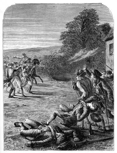 レキシントンとコンコードの戦い、1775年4月19日、1872年 作： Unbekannt