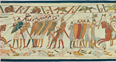 サンラックの戦いの始まりバイユータペストリー、15世紀、1902年 作： Unbekannt