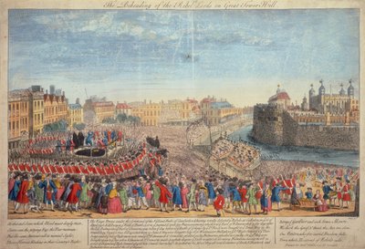 「グレート タワー ヒルでの反逆者たちの斬首」、c1746 作： Unbekannt