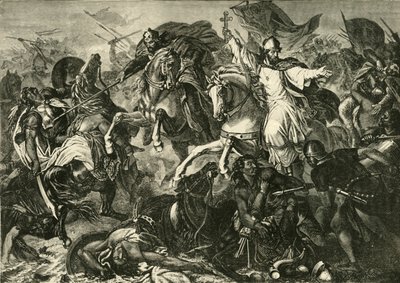 アウクスブルクの戦い、レーヒフェルトの戦い955、1890年のラティスボンの司教。 作： Unbekannt