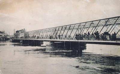 1908年4月の洪水、モスクワ、ロシアのボロディンスキー橋 作： Unbekannt