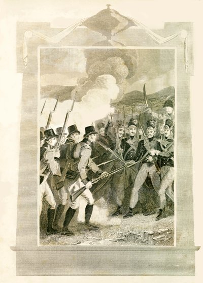 1806年、1816年のメイダの戦いでイギリスが銃剣でフレンチラインを攻撃しました。 作： Unbekannt