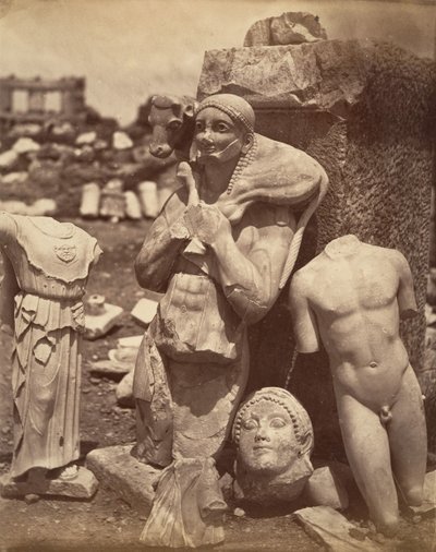 アクロポリスで発掘された直後の子牛の担ぎ手とクリティオスの少年, ダンス..., ca. 1865年。 作： Unbekannt