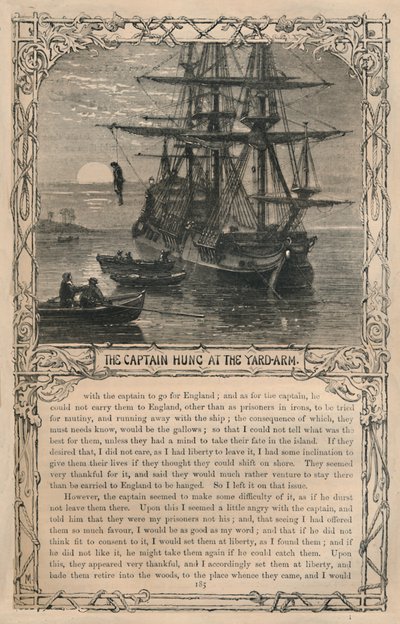 ヤードアームで吊り下げられた船長、c1870 作： Unbekannt