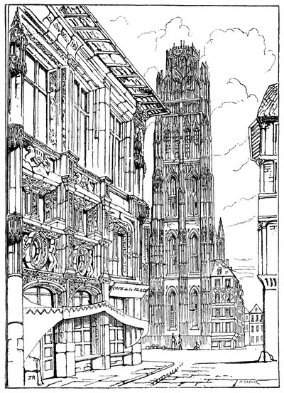 大聖堂の尖塔、ルーアン、1835 1900 作： Unbekannt