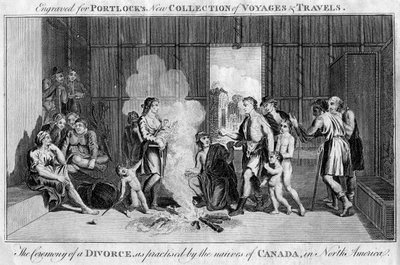 カナダの原住民が北米で実践した離婚式、c1760 作： Unbekannt