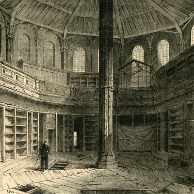 復元前のチャプターハウス、1881年。 作： Unbekannt
