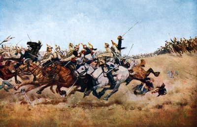 Rezonville、1870年、c1920でのCuirassiersの担当 作： Unbekannt