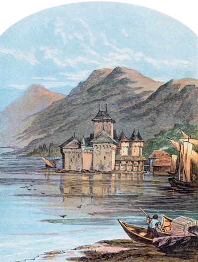 シヨン城、ジュネーブ湖、スイス、1864 作： Unbekannt