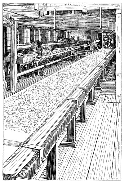 シンツプリンティングルーム、マートンアビーミルズ、ロンドン、1899年 作： Unbekannt