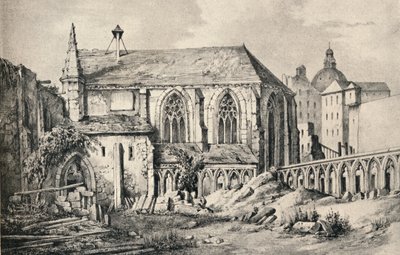 1824年、1915年の教会とクリュニー大学の回廊 作： Unbekannt