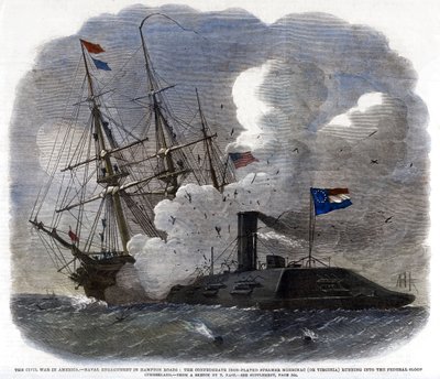 アメリカの南北戦争-ハンプトンロードでの海軍の関与...、1862 作： Unbekannt