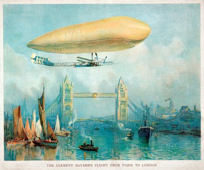 クレメント・バイヤーズのパリからロンドンへの飛行」1908年頃 作： Unbekannt