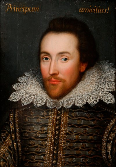 William Shakespeare 1564-1616のCobbe肖像画、1610年頃。 作： Unbekannt