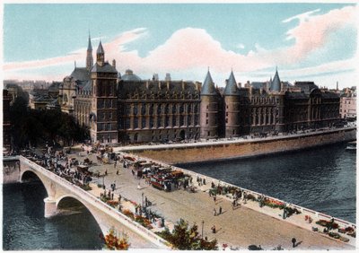 コンシェルジュリーとポンヌフ橋、パリ、c1900 作： Unbekannt