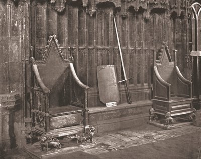 1894年、ロンドンのウェストミンスター寺院の戴冠式の椅子。 作： Unbekannt