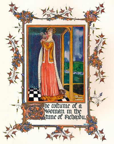 リチャード2世の時代の女性の衣装、1904年、14世紀 作： Unbekannt