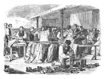 綿の飢饉：作業員への衣服の配布、マンチェスター、1904 作： Unbekannt