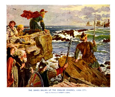 デンマーク人がイギリス海峡を航海中、西暦c877、19世紀 作： Unbekannt
