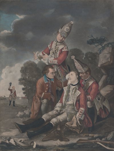 1759 年 9 月、1779 年 10 月 10 日のケベックでのウルフ将軍の死。 作： Unbekannt